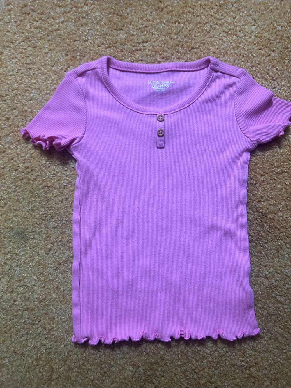 Garanimals Lavender Pink Ribbed Tee with Button Placket